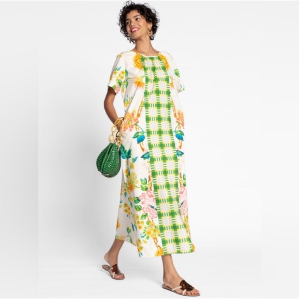 NWT Frances Valentine Windowpane
Floral Maxi Dress Sz. 0
